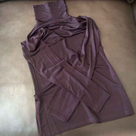 H&M A Luxurious Soft Sheen Finish Soft Touch Silky Fitted Turtleneck Top - Picture 14 of 14